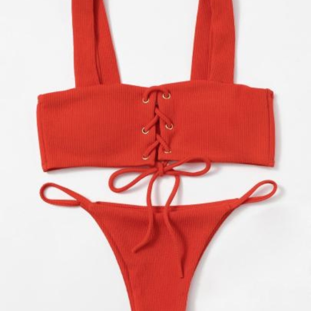 Tie Corset Bikini Set